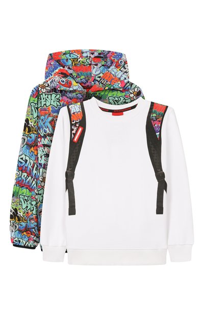 Хлопковый свитшот SPRAYGROUND, арт. SPY1403PLUS/SPRAYGR0UND WRITERS BACKPACK IN THE WH