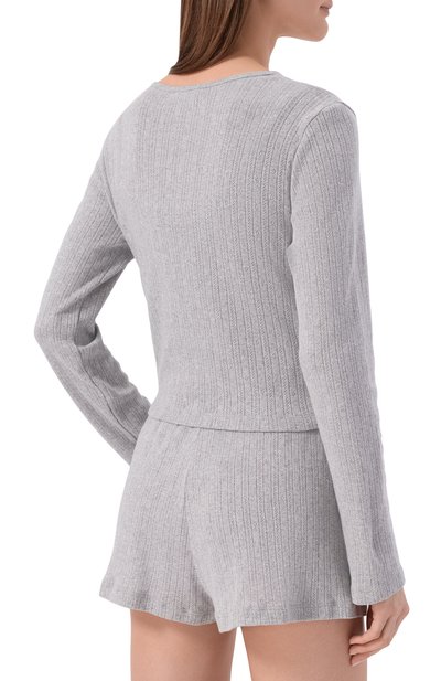 Хлопковый кардиган SPORTY AND RICH серого цвета по цене 20750 руб., арт. CA04576326GY03, фото 4 Хлопковый кардиган SPORTY AND RICH, арт. CA04576326GY03, фото 4