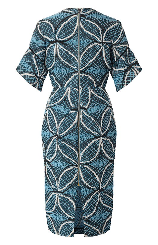 Платье из хлопка и шелка Roland Mouret Голубой, фото 2
