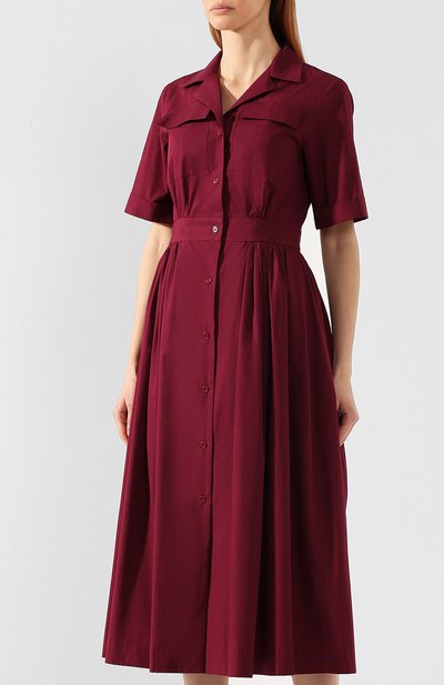 Хлопковое платье DRIES VAN NOTEN бордового цвета по цене 89950 руб., арт. 191-11072-7122, фото 3 Хлопковое платье DRIES VAN NOTEN, арт. 191-11072-7122, фото 3