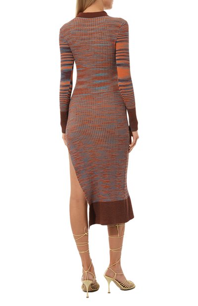 Платье из хлопка и шерсти JACQUEMUS, арт. 22H223KN094/2176MULTIBROWN, фото 4