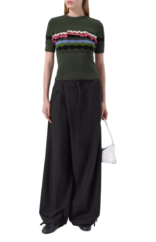 Шерстяные брюки Marni PAMA0634A0/UTW839 Чёрный  PAMA0634A0/UTW839 Фото 2