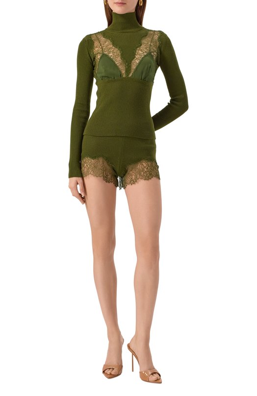 Шерстяная водолазка Blumarine 2M620A Хаки  2M620A Фото 2
