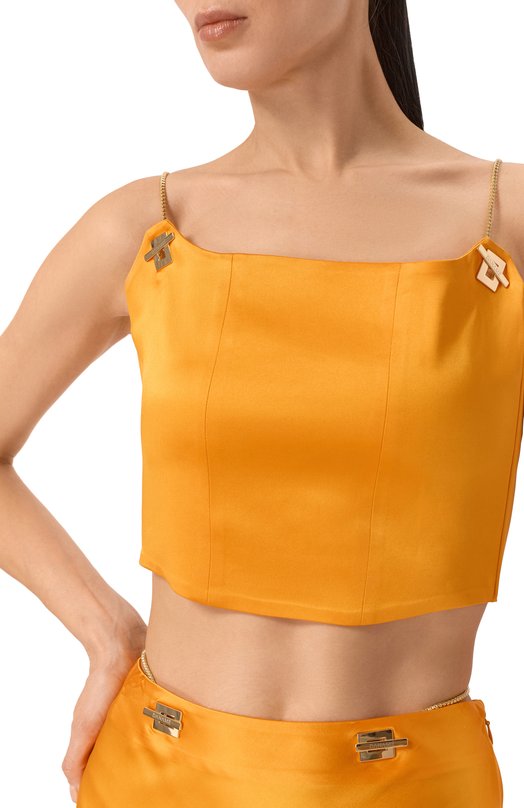 Атласный топ Daname 726SS7834A Оранжевый  726SS7834A Фото 5