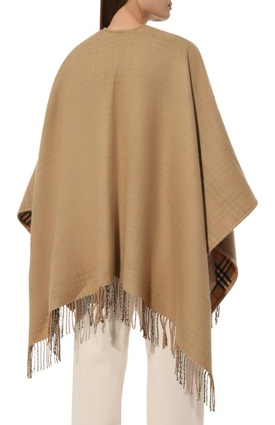 Шерстяное пончо BURBERRY бежевого цвета по цене 137000 руб., арт. 8071673, фото 4 Шерстяное пончо BURBERRY, арт. 8071673, фото 4