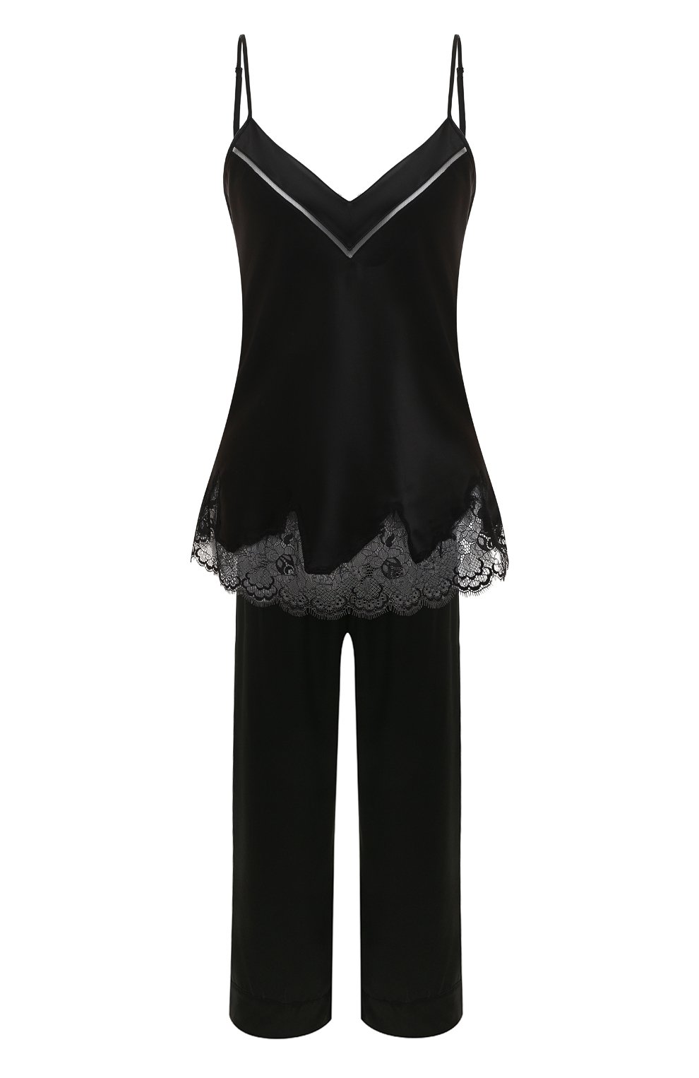 Шелковая пижама SIMONE PERELE черного цвета по цене 46000 руб., арт. 17F900-15B660, фото 1 Шелковая пижама SIMONE PERELE, арт. 17F900-15B660, фото 1