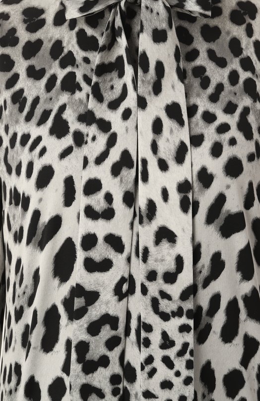 Шелковая блузка Dolce & Gabbana F5T19T/FSADD Леопардовый  F5T19T/FSADD Фото 6