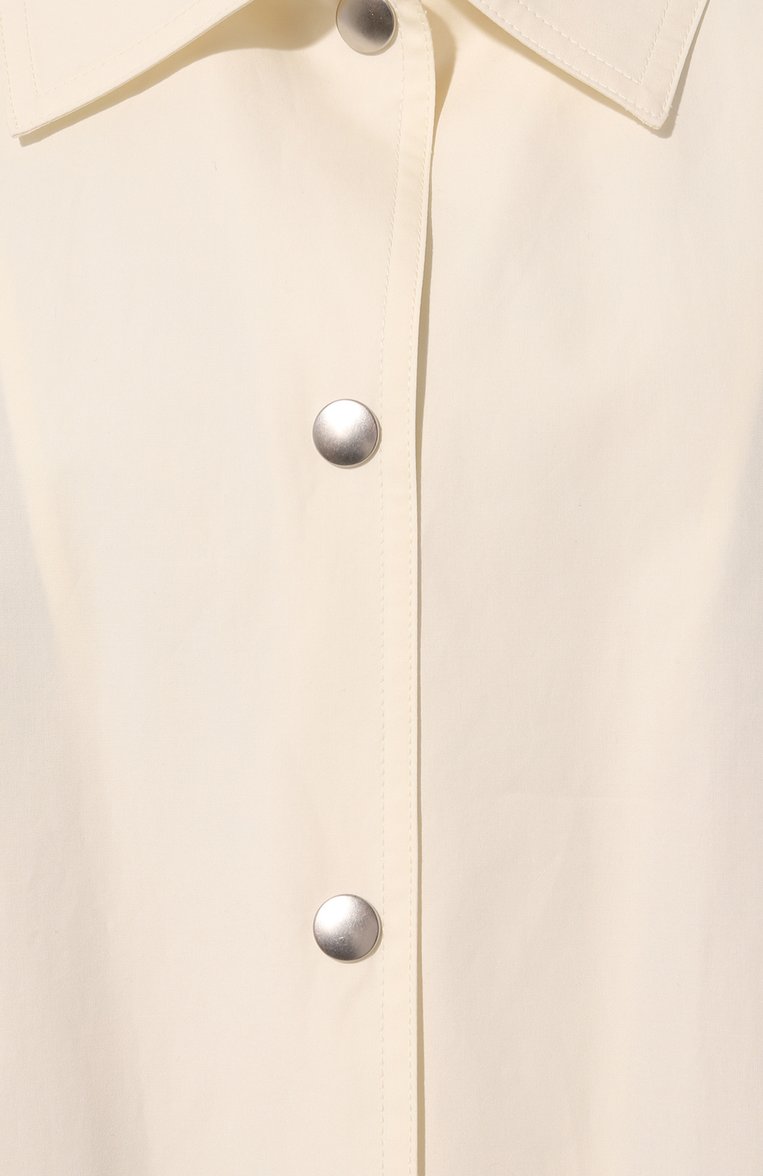 Женская хлопковая куртка JIL SANDER кремового цвета, арт. J04AM0001-J45063 | Фото 5 (Материал внешний: Хлопок; Рукава: Длинные; Длина (верхняя одежда): Короткие; Кросс-КТ: Легкие, Куртка; Стили: Кэжуэл)