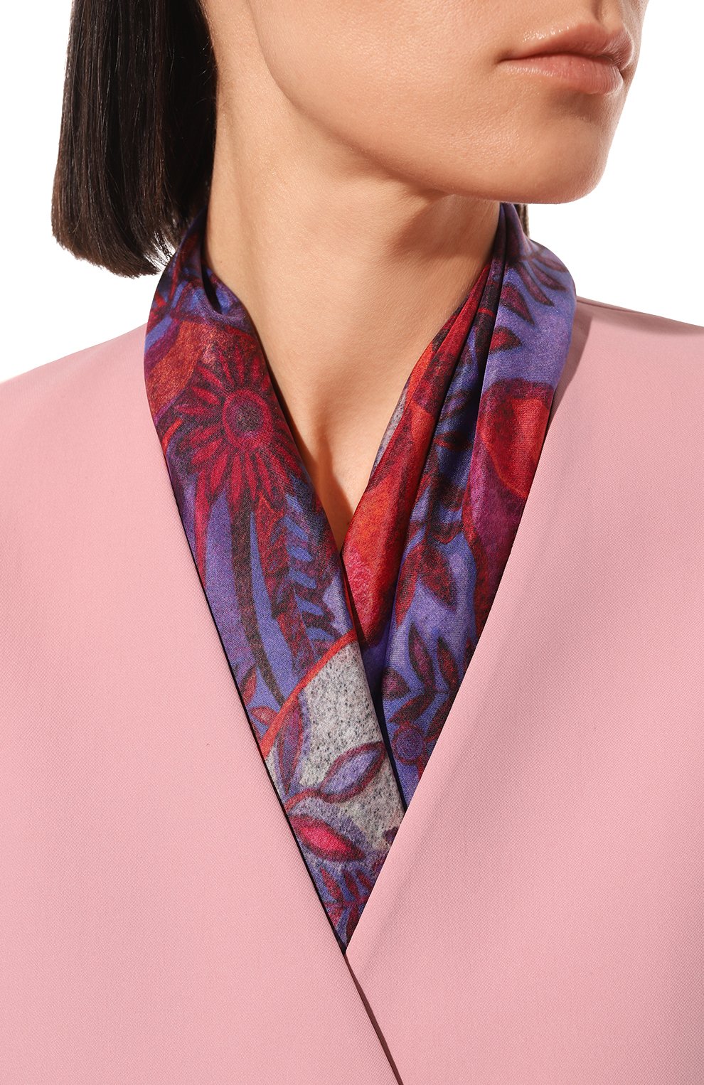 Шелковый платок орнамент цветы GOURJI, арт. T26AZB7VIR, фото 2