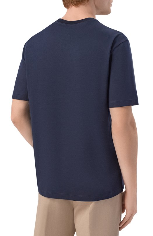 Хлопковая футболка Kiton UMC023K06R4911 Синий  UMC023K06R4911 Фото 4