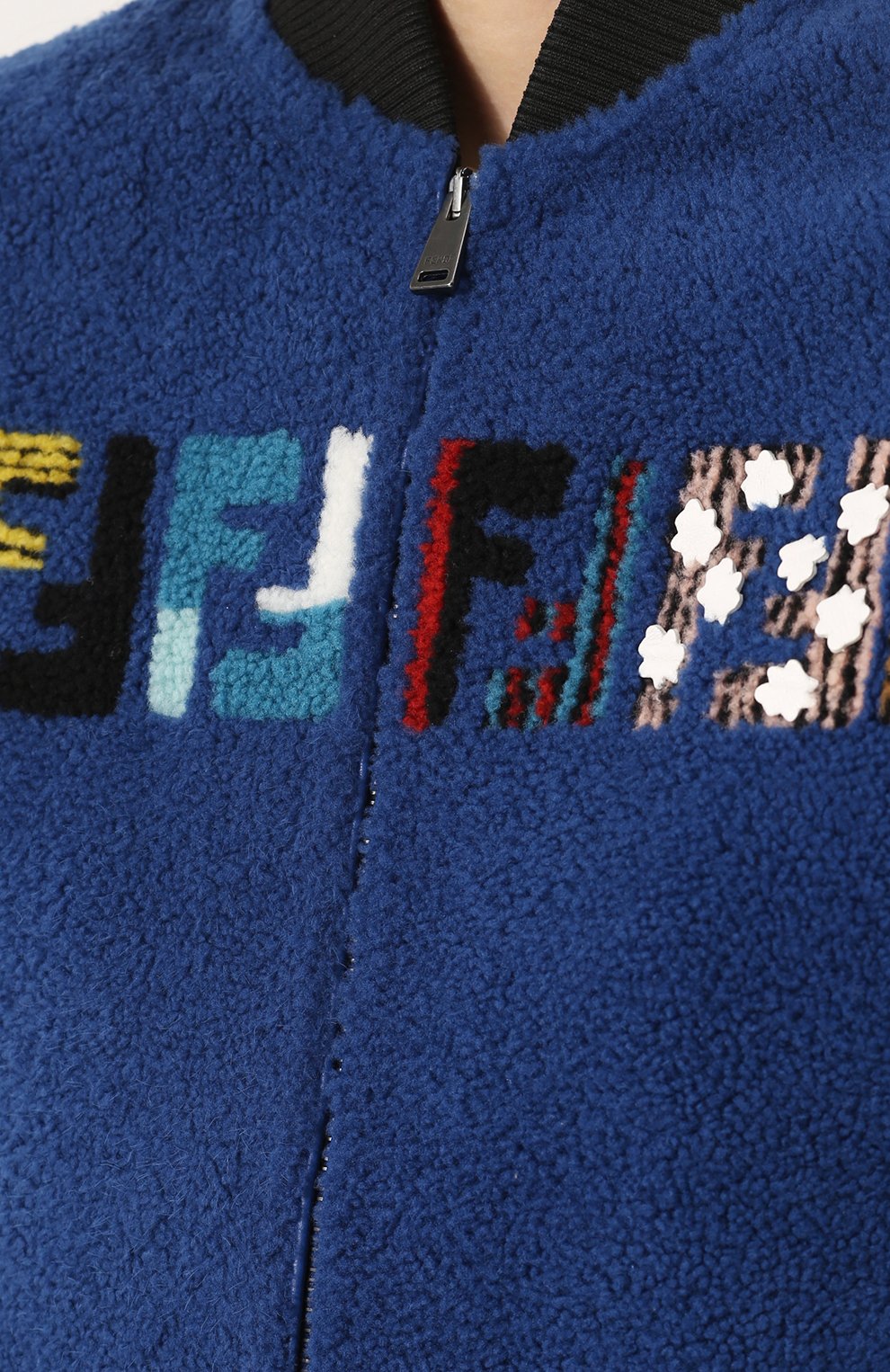 Бомбер из овчины с кожаными рукавами FENDI, арт. FM5160/40R, фото 5