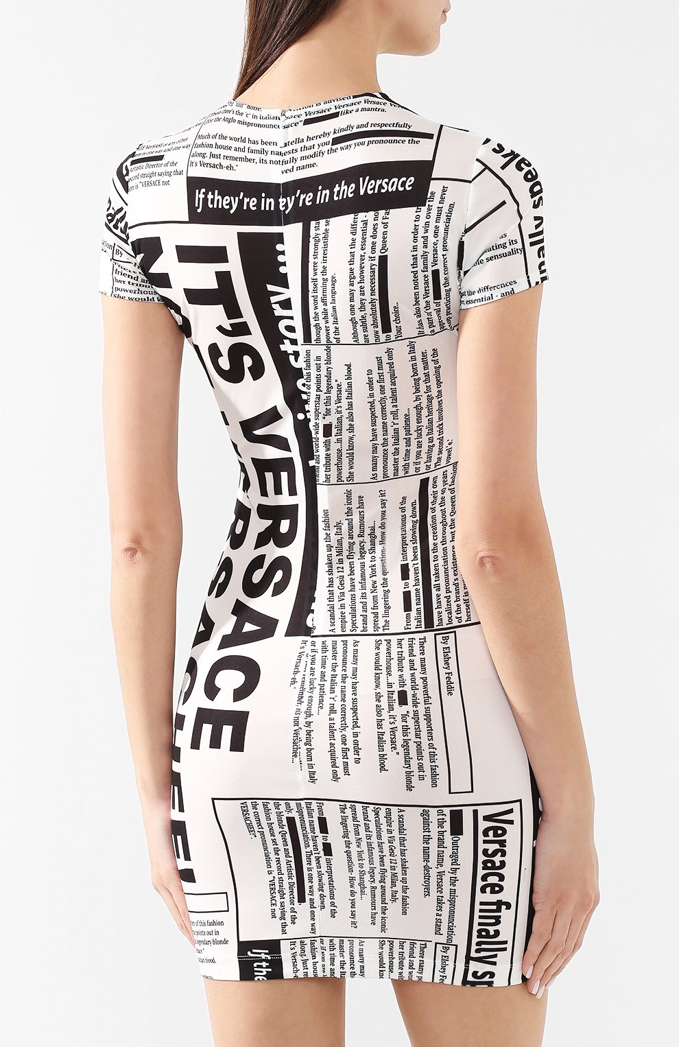 Платье с принтом VERSACE разноцветного цвета по цене 99600 руб., арт. A82309/A229356, фото 4 Платье с принтом VERSACE, арт. A82309/A229356, фото 4