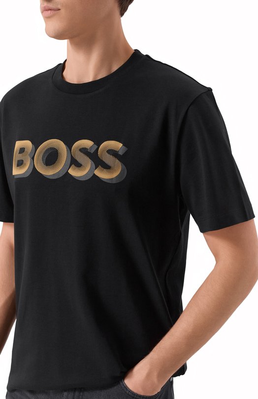 Хлопковая футболка BOSS 50551902 Чёрный  50551902 Фото 5