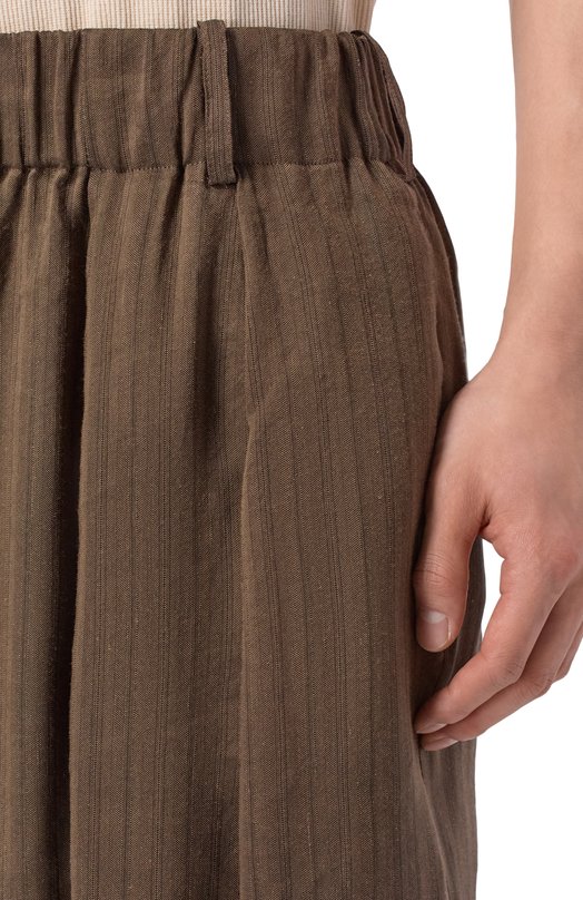 Брюки изо льна и вискозы Uma Wang UM3512 Коричневый  UM3512 Фото 5