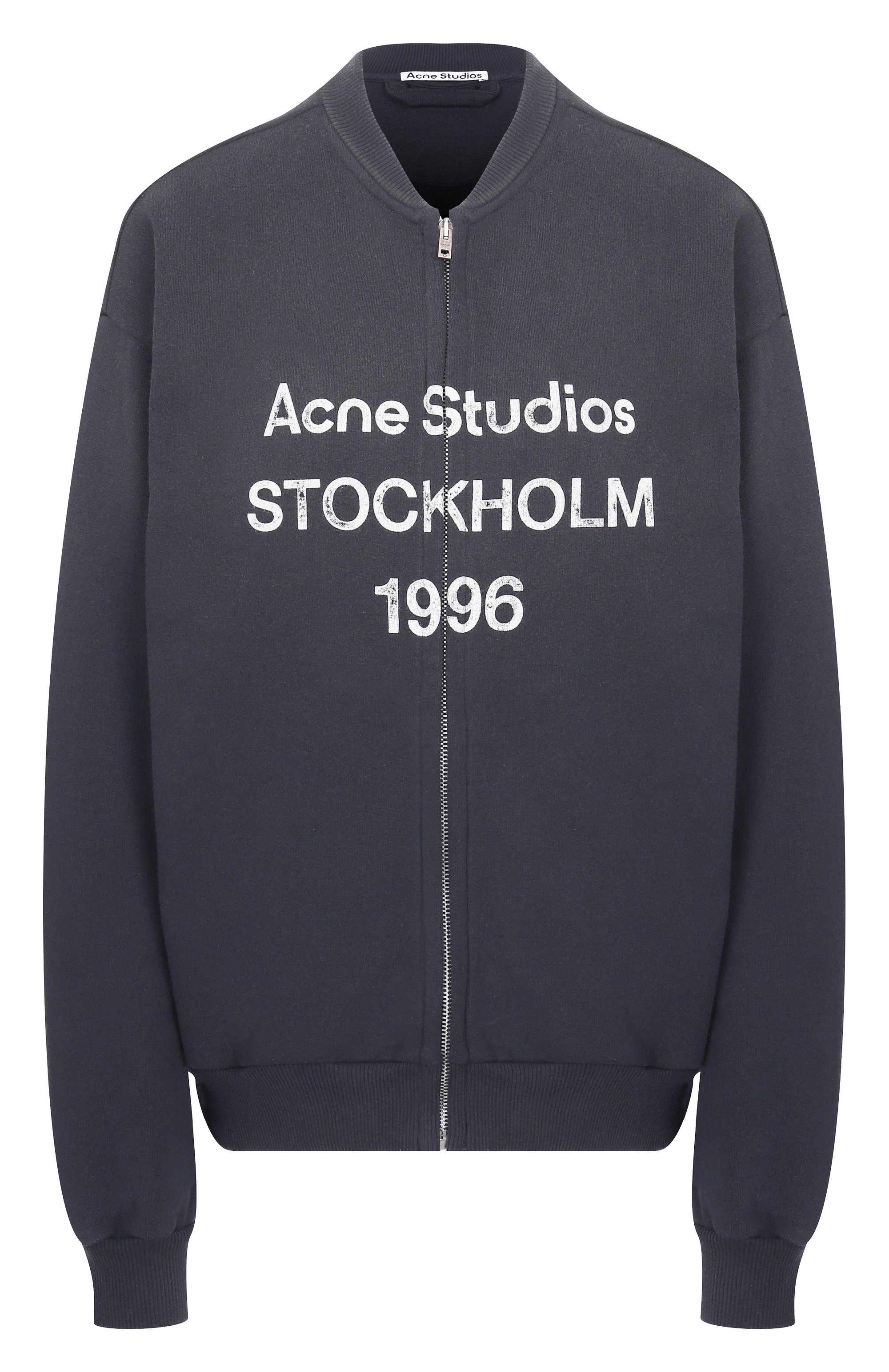 Хлопковая толстовка ACNE STUDIOS темно-серого цвета по цене 75650 руб., арт. FN-UX-SWEA000052/CI0189, фото 1 Хлопковая толстовка ACNE STUDIOS, арт. FN-UX-SWEA000052/CI0189, фото 1