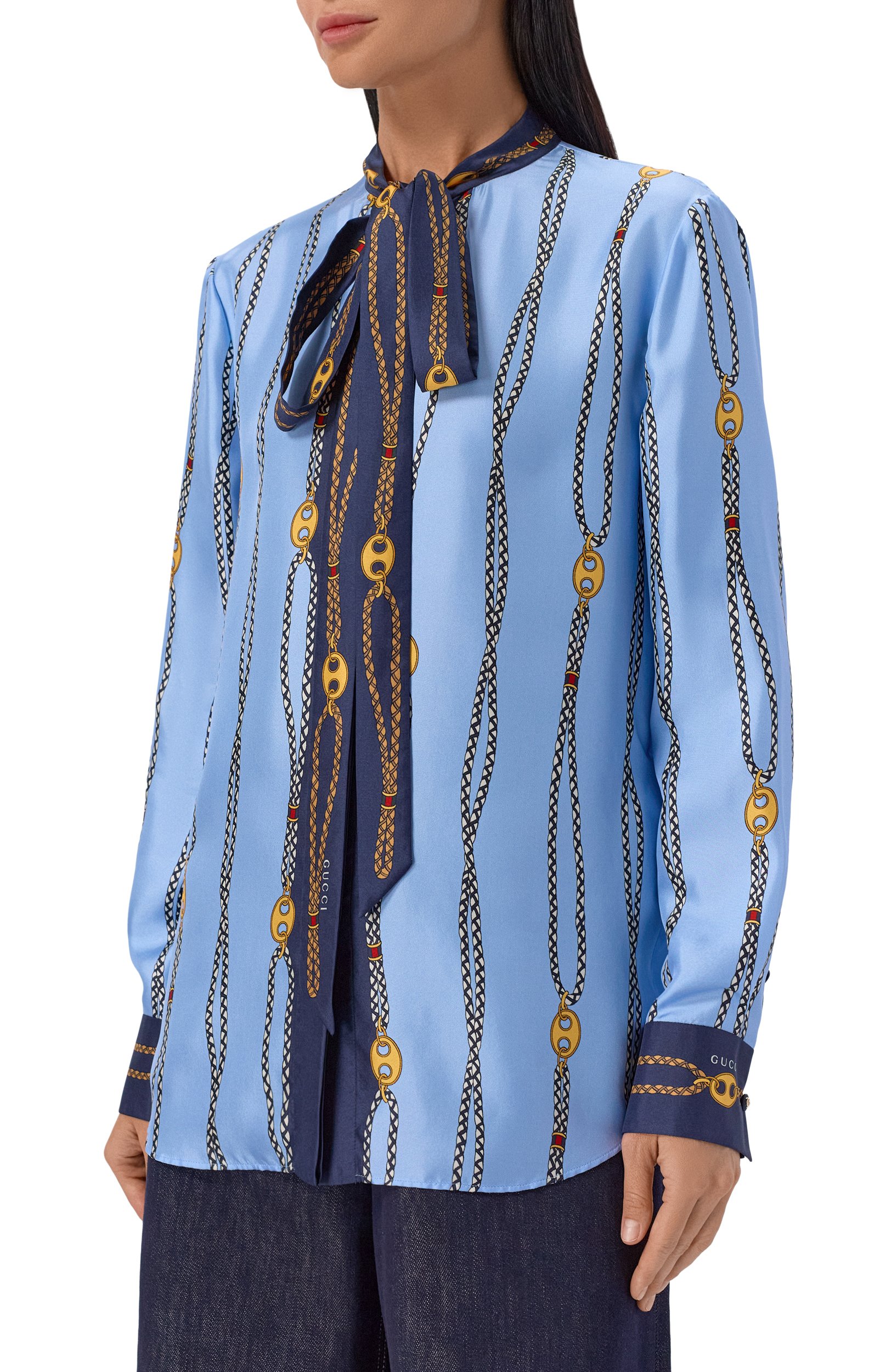 Шелковая блузка GUCCI, арт. 856109/ZAUK5, фото 3