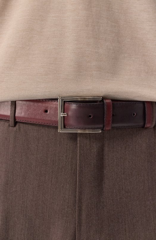 Кожаный ремень Artioli 1205/35/BUFFERED CALF Бордовый  1205/35/BUFFERED CALF Фото 2