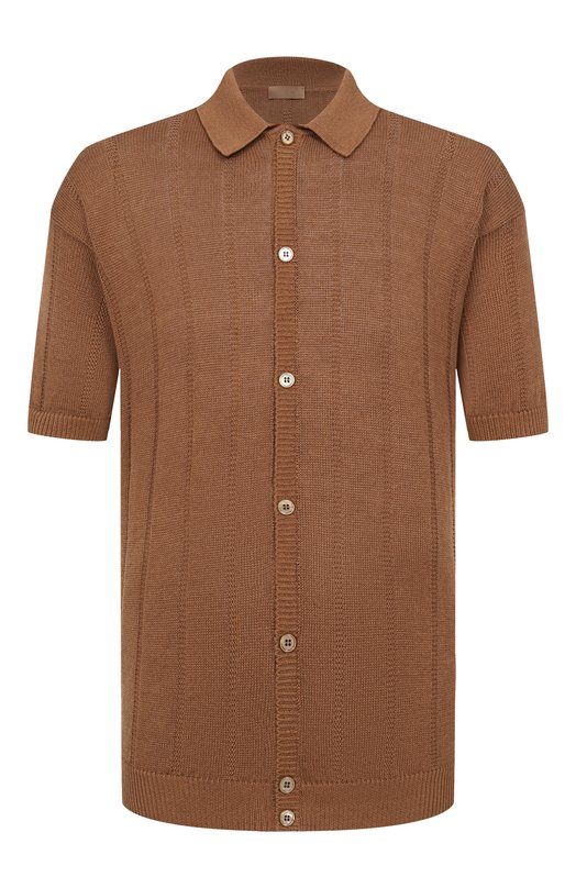 Рубашка изо льна и хлопка MVST MS60-1233-01MU Коричневый MS60-1233-01MU