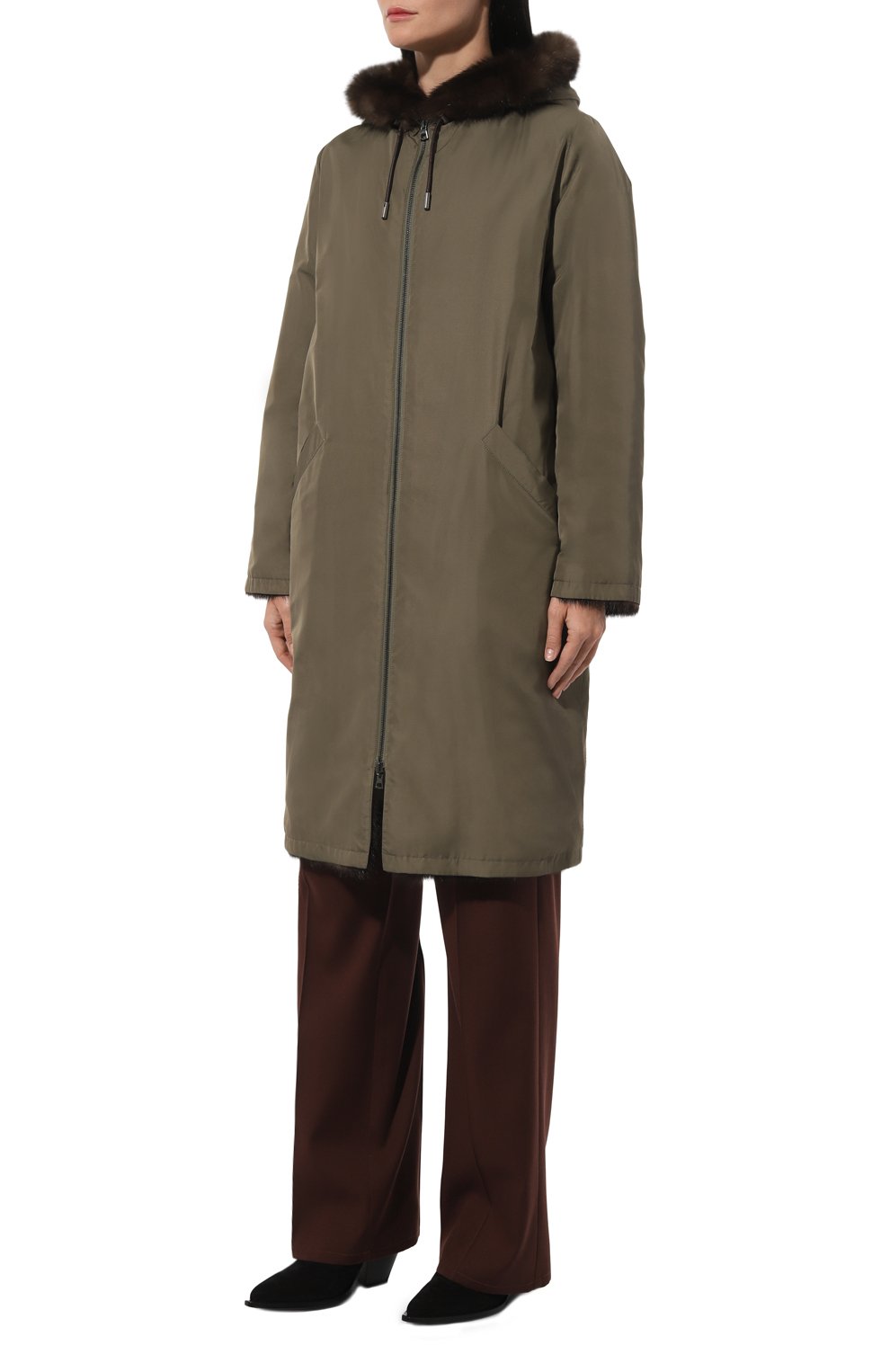 Двусторонняя шуба из меха соболя YVES SALOMON, арт. 9WYM48905ZIRV, фото 6