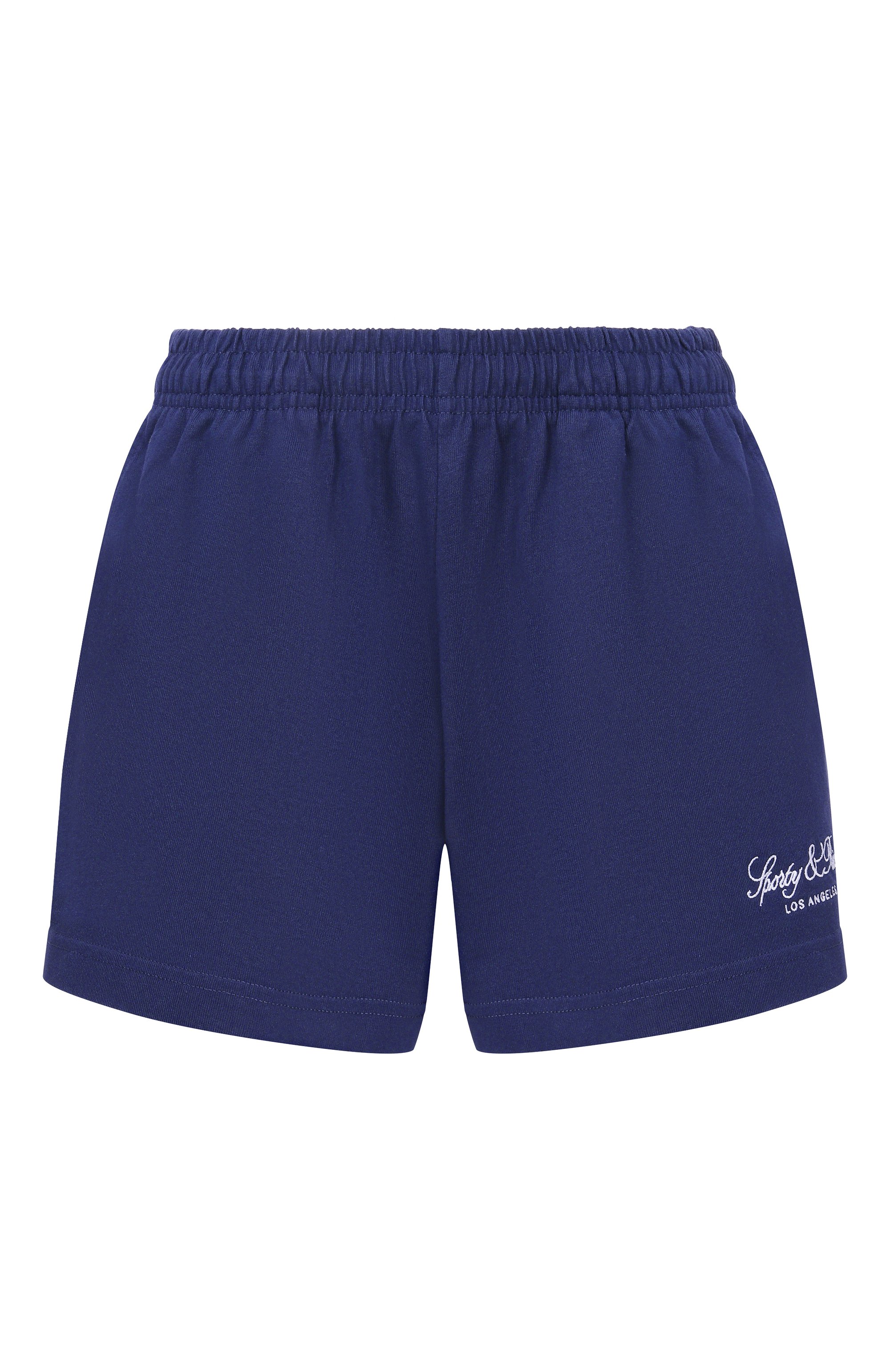 Хлопковые шорты SPORTY AND RICH темно-синего цвета по цене 17150 руб., арт. SH03776269BL106, фото 1 Хлопковые шорты SPORTY AND RICH, арт. SH03776269BL106, фото 1