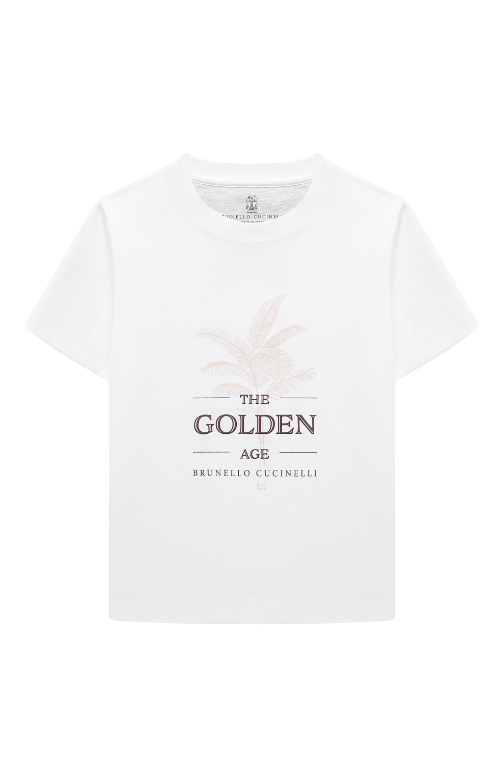 Хлопковая футболка BRUNELLO CUCINELLI белого цвета по цене 20950 руб., арт. B0B13T149A, фото 1 Хлопковая футболка BRUNELLO CUCINELLI, арт. B0B13T149A, фото 1