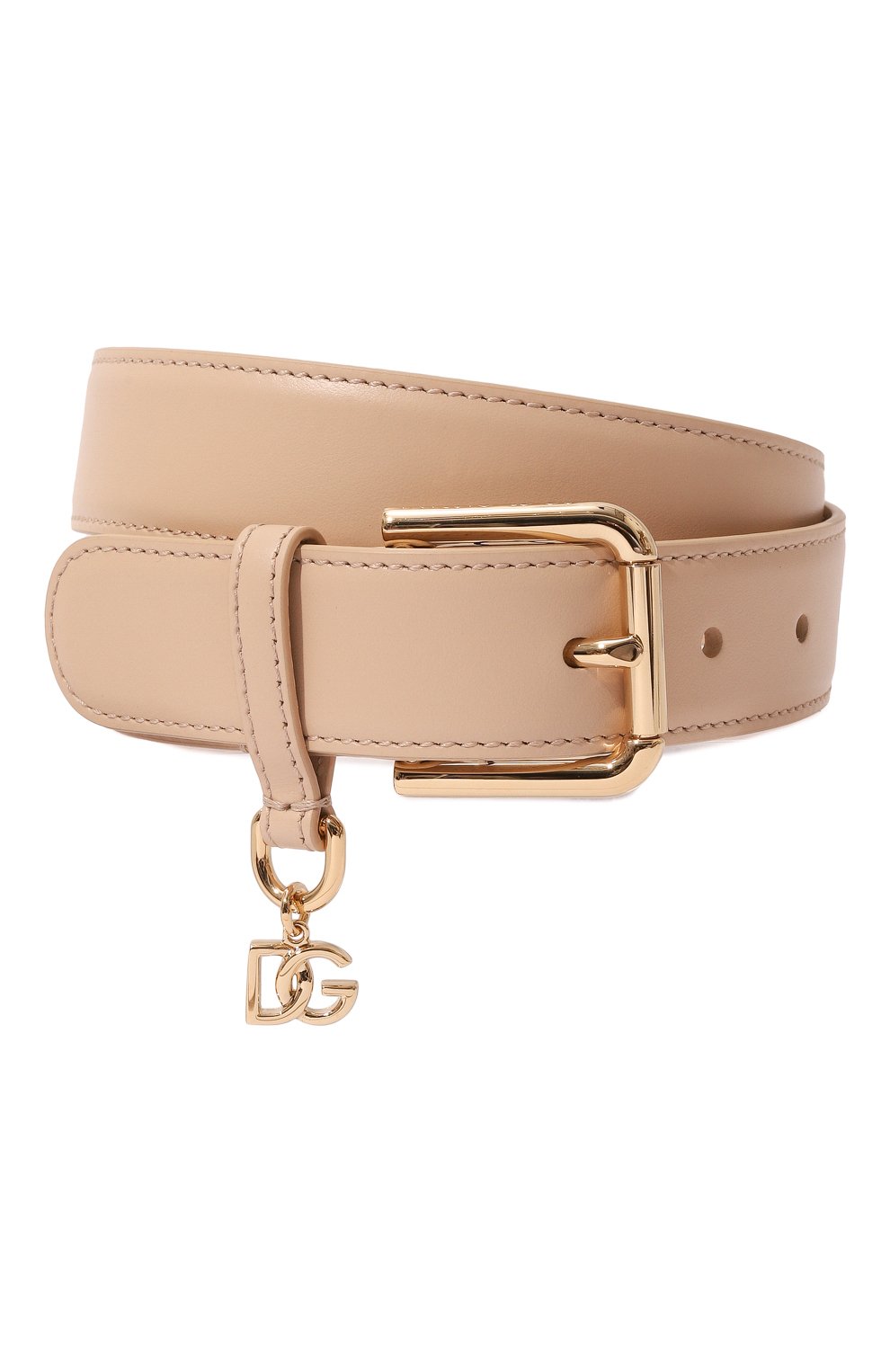 Кожаный ремень DOLCE & GABBANA светло-бежевого цвета по цене 64550 руб., арт. BE1635/AW576, фото 1 Кожаный ремень DOLCE & GABBANA, арт. BE1635/AW576, фото 1
