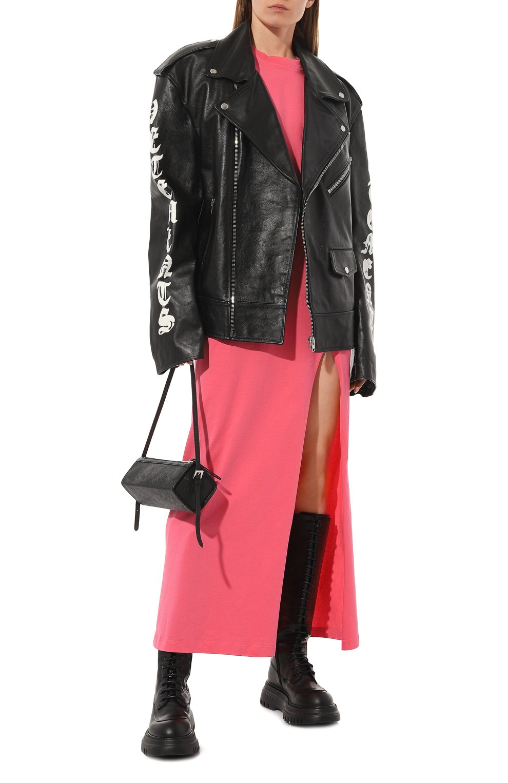 Хлопковое платье MSGM фуксия цвета по цене 23600 руб., арт. 3441MDA82 237002, фото 2 Хлопковое платье MSGM, арт. 3441MDA82 237002, фото 2
