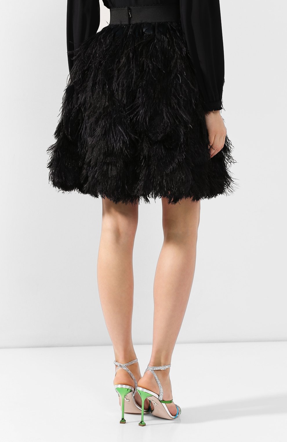 Шелковая юбка с перьевой отделкой DOLCE & GABBANA, арт. F4BI5F/GDL62, фото 4
