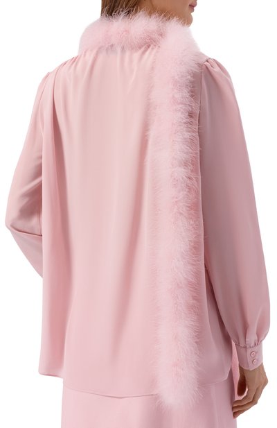 Шелковая блузка с отделкой перьями VALENTINO, арт. 8B3AB8A1/21B, фото 4
