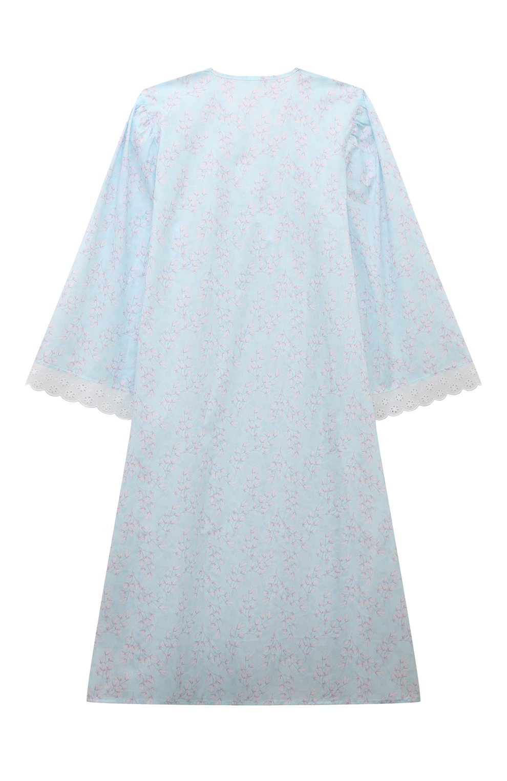 Хлопковый халат AMIKI CHILDREN голубого цвета по цене 14850 руб., арт. MILA/BLUE FL0WERS, фото 2 Хлопковый халат AMIKI CHILDREN, арт. MILA/BLUE FL0WERS, фото 2