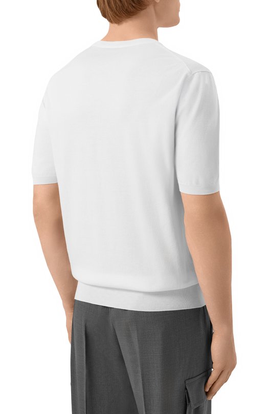 Хлопковый джемпер Kiton UMKXX3740C Белый  UMKXX3740C Фото 4