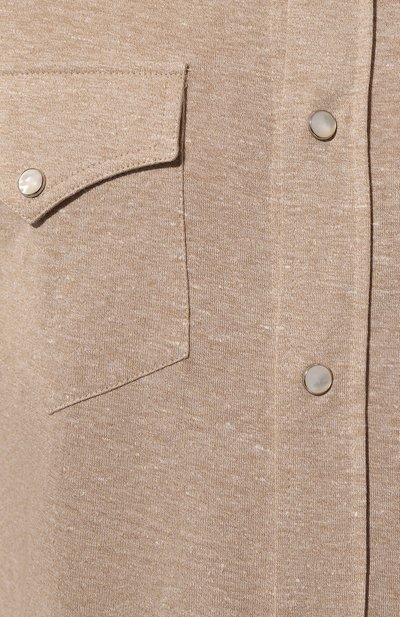 Рубашка изо льна и хлопка BRUNELLO CUCINELLI, арт. MW835B2289, фото 5