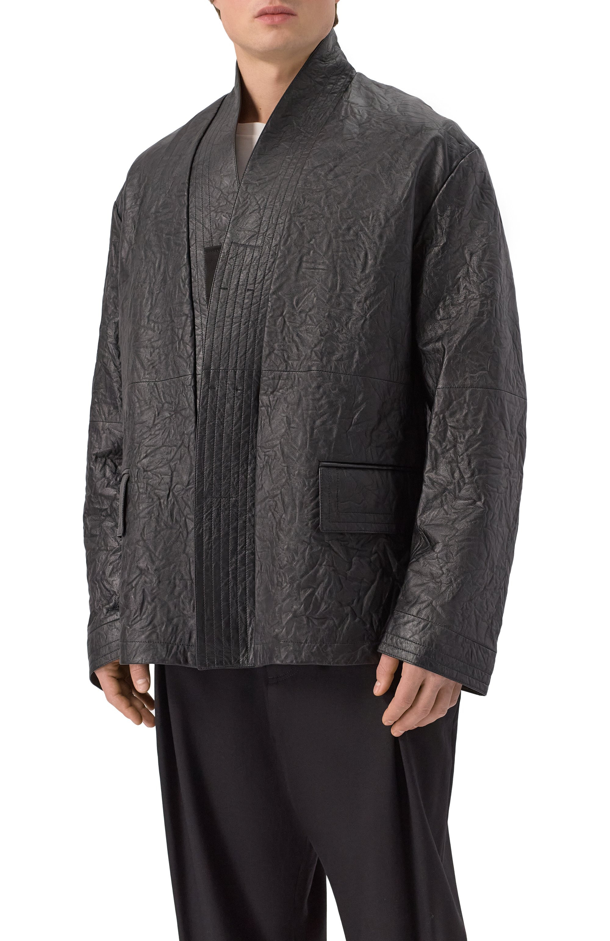 Кожаный пиджак MORDECAI черного цвета по цене 263500 руб., арт. 25E96MXR15T1, фото 3 Кожаный пиджак MORDECAI, арт. 25E96MXR15T1, фото 3