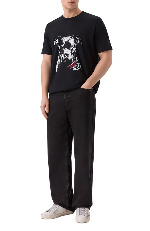 Хлопковая футболка HUGO 50553779 Чёрный  50553779 Фото 2