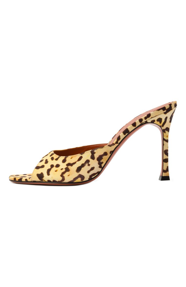 Женские текстильные мюли alexa 90 AMINA MUADDI леопардового цвета, арт. ALEXA SLIPPER/PRINT SATIN | Фото 4 (Материал внешний: Текстиль; Материал внутренний: Натуральная кожа; Подошва: Плоская; Каблук высота: Высокий; Каблук тип: Шпилька; Автоматизация ТО: Проставлено; Автоматизация состава: Проставлено)