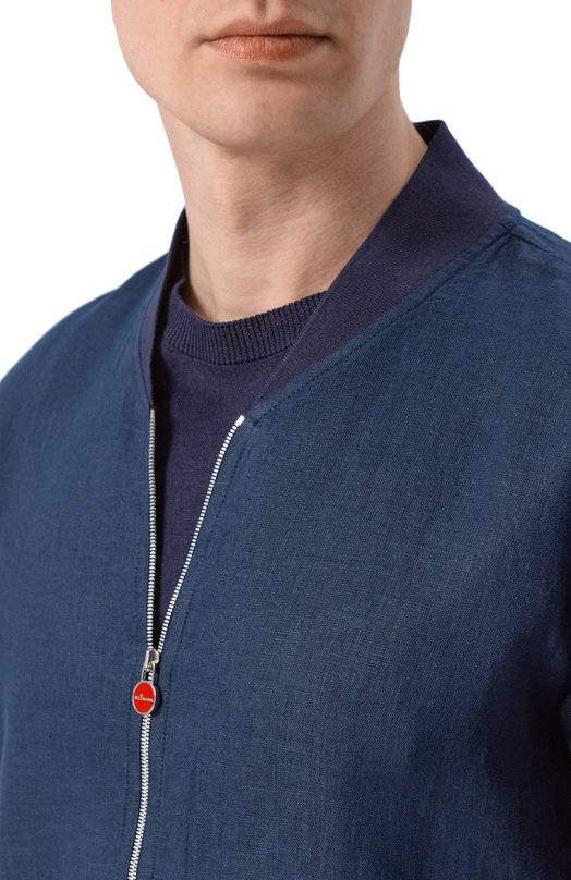 Льняной бомбер Kiton UG0001H09690 Синий  UG0001H09690 Фото 5
