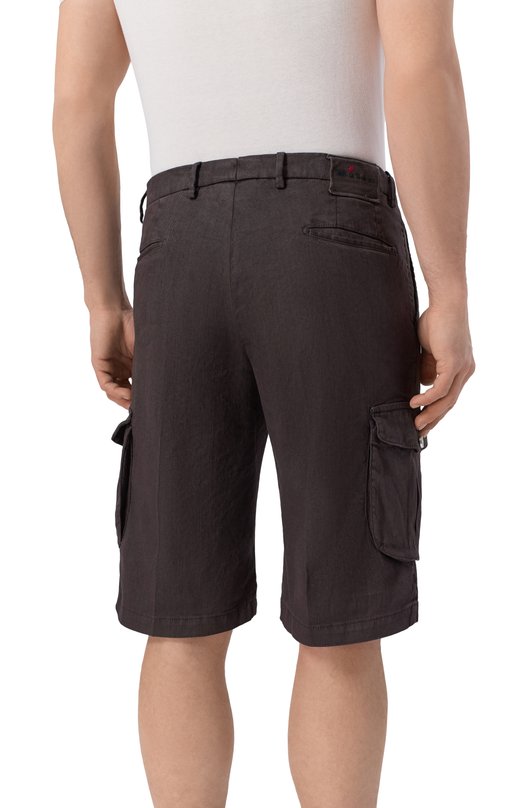 Шорты изо льна и хлопка Kiton UFPPBK0603H Коричневый  UFPPBK0603H Фото 4