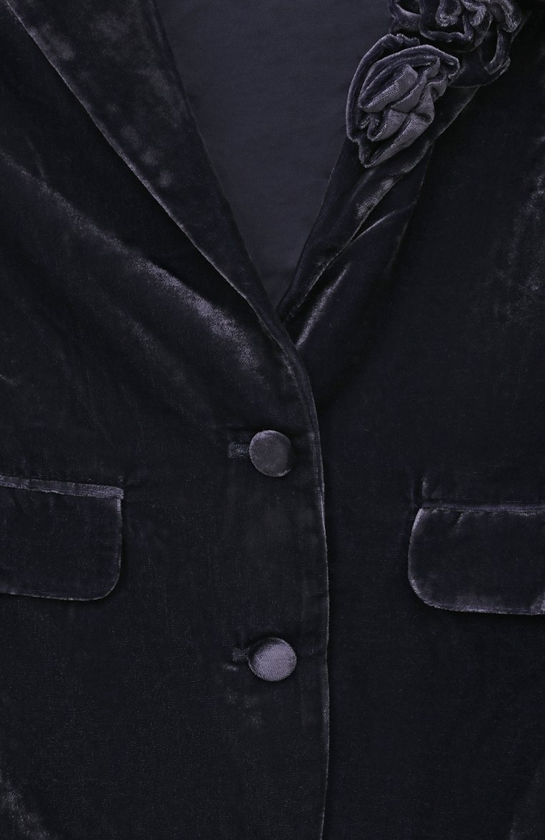 Детский костюм из вискозы ERMANNO SCERVINO темно-синего цвета, арт. SFCD001C/VE137/10A-16A | Фото 6 (Материал сплава: Проставлено; Рукава: Длинные; Материал подклада: Вискоза; Материал внешний: Вискоза; Драгоценные камни: Проставлено)