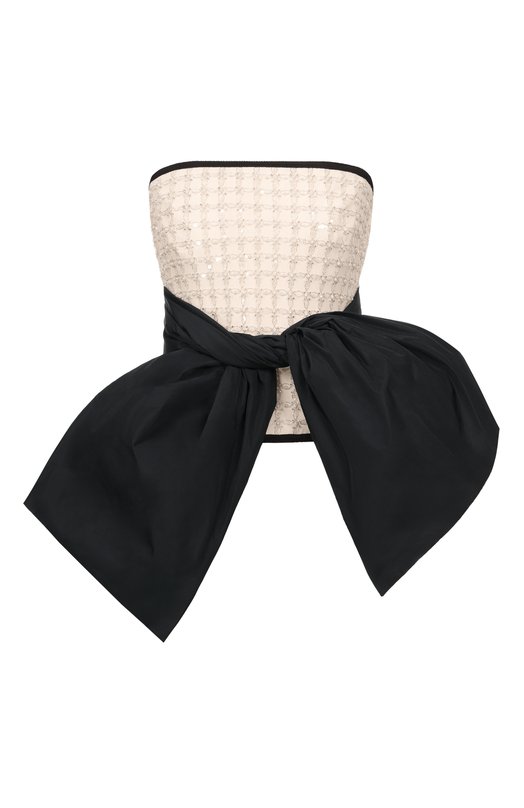 Топ с отделкой пайетками и бисером Elie Saab T0285NR26/TU023 Кремовый T0285NR26/TU023