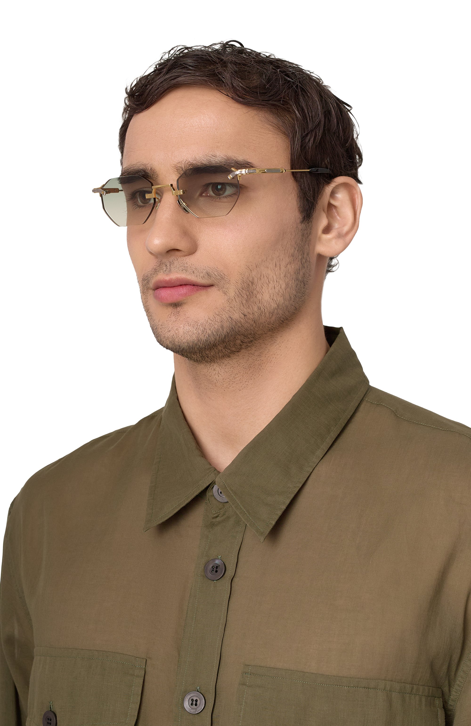 Солнцезащитные очки JOHN DALIA зеленого цвета по цене 88350 руб., арт. CURTIS C406, фото 2 Солнцезащитные очки JOHN DALIA, арт. CURTIS C406, фото 2