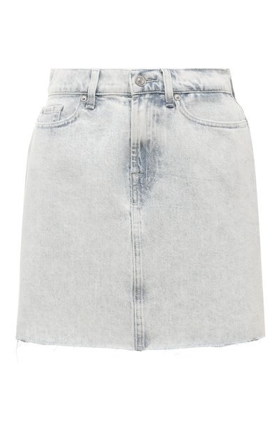Джинсовая юбка 7 FOR ALL MANKIND голубого цвета по цене 19350 руб., арт. JSMIC100IP, фото 1 Джинсовая юбка 7 FOR ALL MANKIND, арт. JSMIC100IP, фото 1