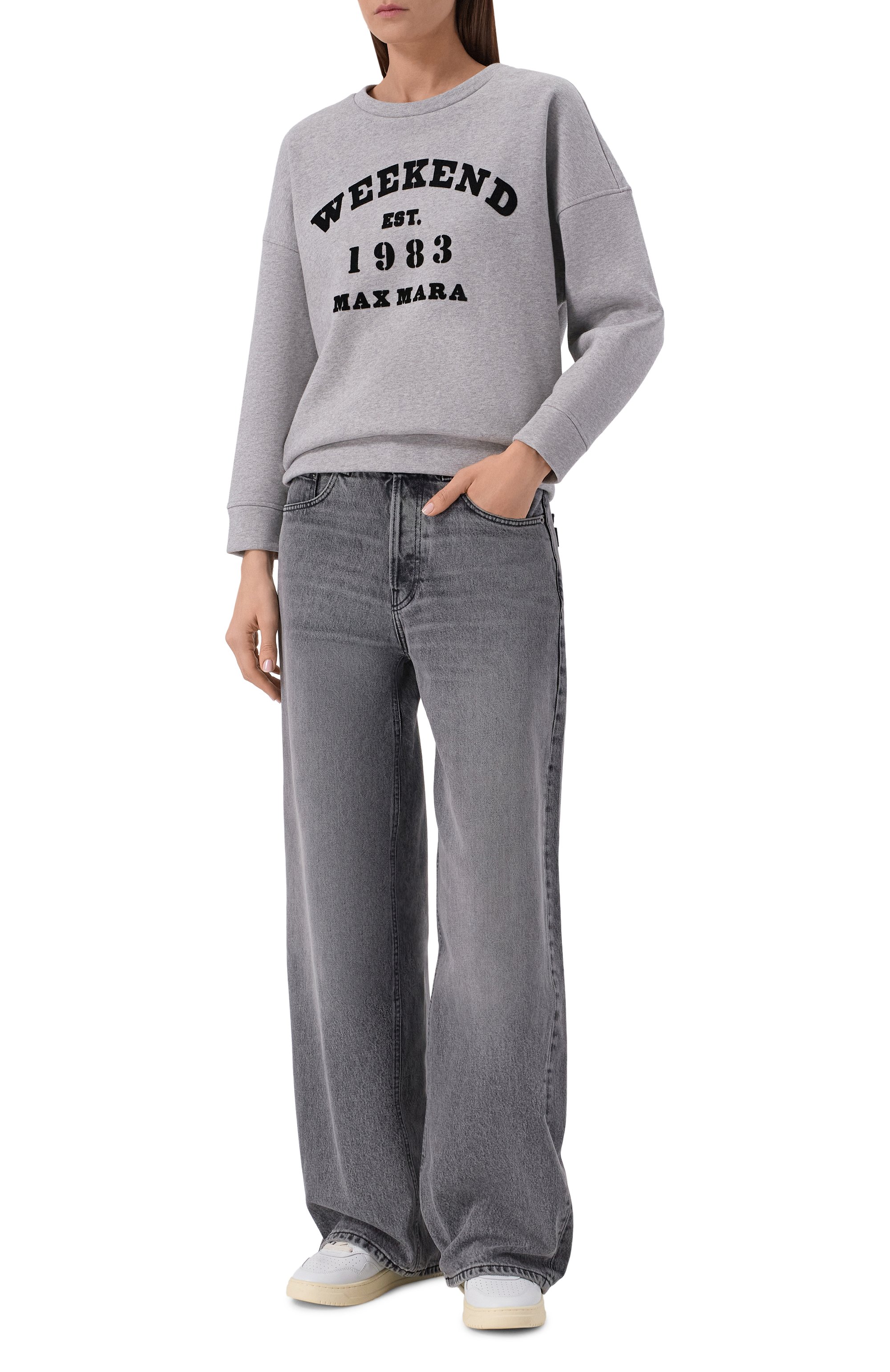 Хлопковый свитшот WEEKEND MAX MARA серого цвета по цене 21000 руб., арт. G0MM0S0, фото 2 Хлопковый свитшот WEEKEND MAX MARA, арт. G0MM0S0, фото 2