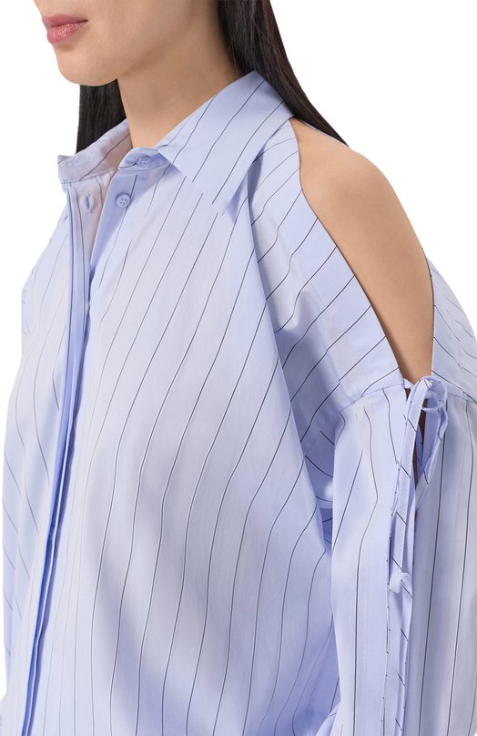 Хлопковая рубашка Erika Cavallini P6SJ17 Голубой  P6SJ17 Фото 5