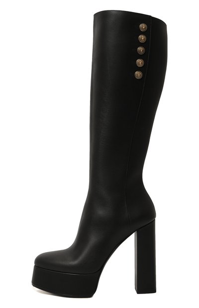 Кожаные сапоги brune BALMAIN черного цвета по цене 194000 руб., арт. BN1TA911LIRS, фото 4 Кожаные сапоги brune BALMAIN, арт. BN1TA911LIRS, фото 4