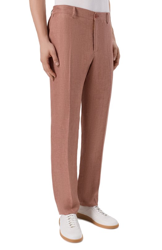 Брюки изо льна и кашемира Stefano Ricci M1T610001F/C167HA Коричневый  M1T610001F/C167HA Фото 3