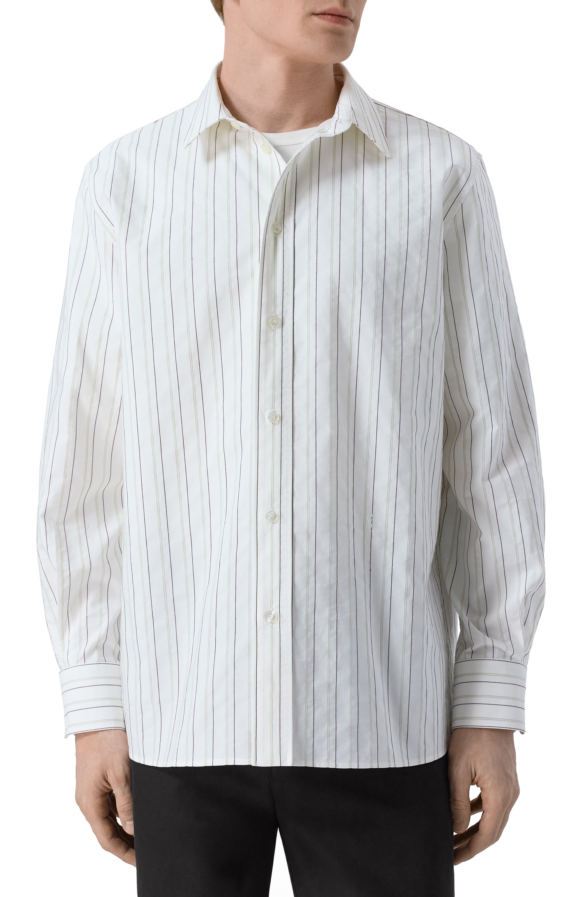 Хлопковая рубашка SAINT LAURENT, арт. 848033/Y7K19, фото 3