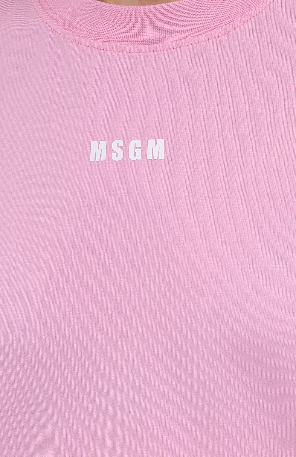Хлопковая футболка MSGM розового цвета по цене 12300 руб., арт. 2000MDM500 200002, фото 5 Хлопковая футболка MSGM, арт. 2000MDM500 200002, фото 5