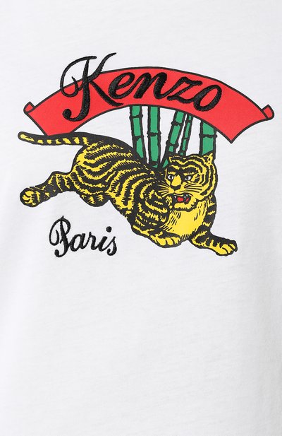 Хлопковая футболка KENZO белого цвета по цене 17400 руб., арт. F962TS755967, фото 5 Хлопковая футболка KENZO, арт. F962TS755967, фото 5