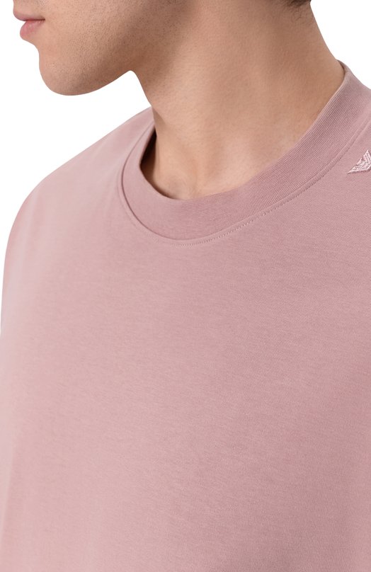 Хлопковая футболка Emporio Armani EM005256/AF24740 Розовый  EM005256/AF24740 Фото 5