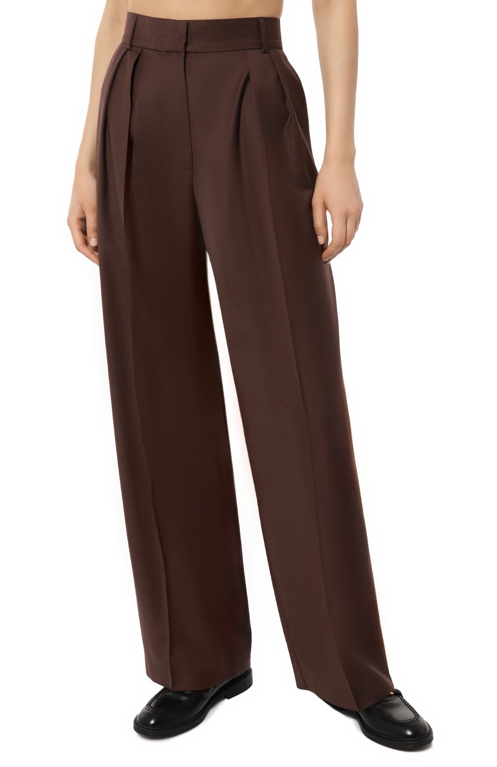 Шерстяные брюки LESYANEBO коричневого цвета по цене 64000 руб., арт. SS24/H-807/Zig, фото 3 Шерстяные брюки LESYANEBO, арт. SS24/H-807/Zig, фото 3